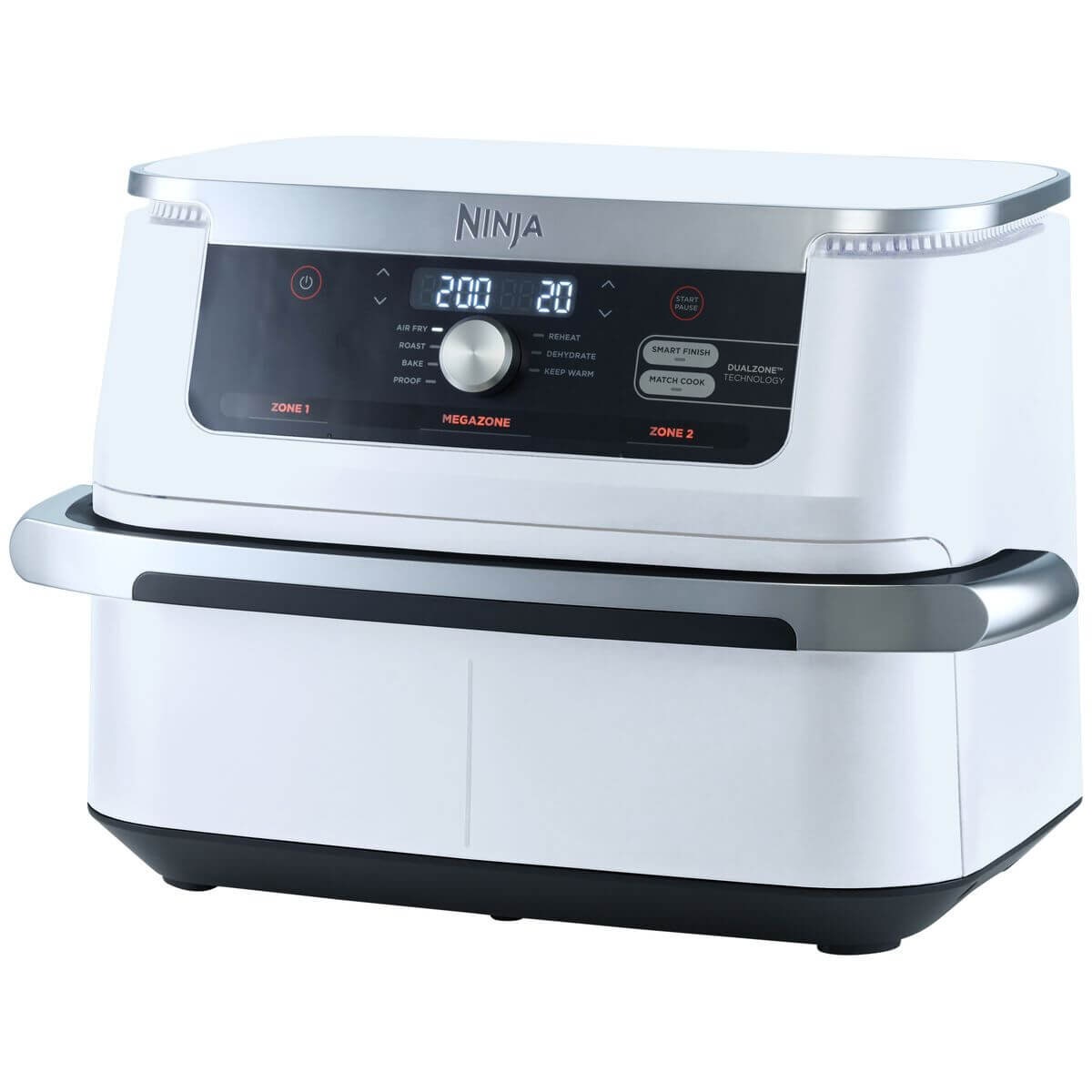 Ninja XXXL FlexDrawer Air Fryer 10.4L - DualZone, Smart Finish, Match Cook - White - AF500WHANZ