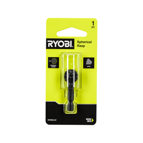 Ryobi Spherical Wood Rasp - 1/4" Hex Shank for Curved Surfaces