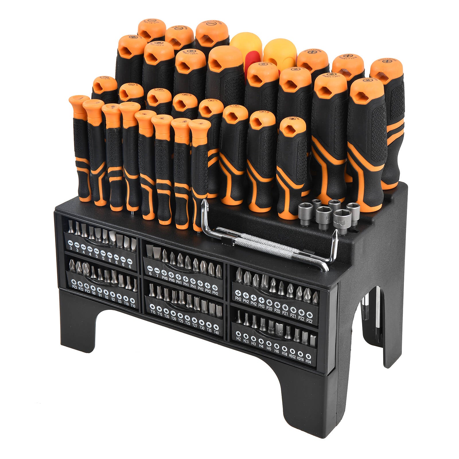 Craftright 100 Piece Screwdriver Set with Bits and Storage Rack