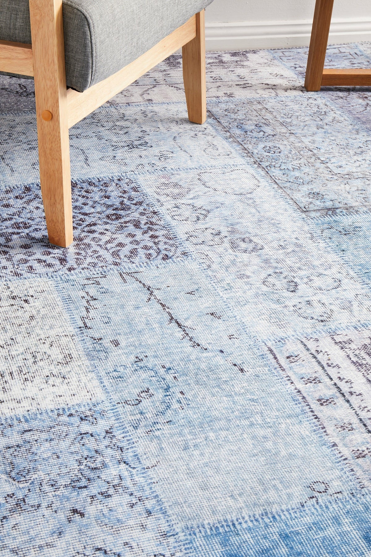 Rug Culture Illusions Large Power Loomed Rug 280x190cm - Denim Polyester - Cotton Backing - ILU121DENIM280X190