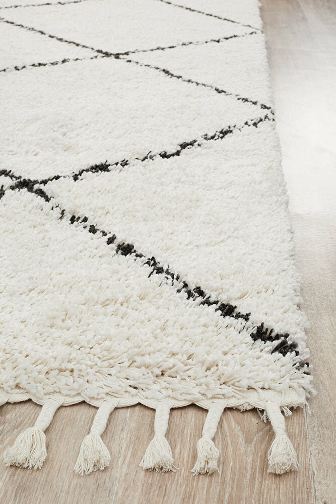 Rug Culture Saffron Large Rug 290x200cm - White Polypropylene, Jute Weft Backing - SAF22WHT290X200