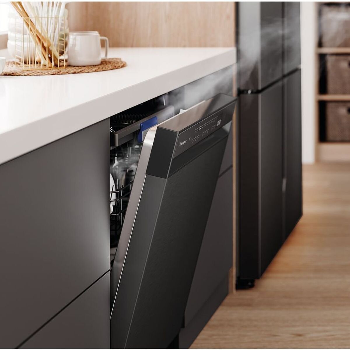 Westinghouse 60cm Underbench Dishwasher 15 Place Settings - Dark Stainless Steel, 10 Programs - WSU6608KXC