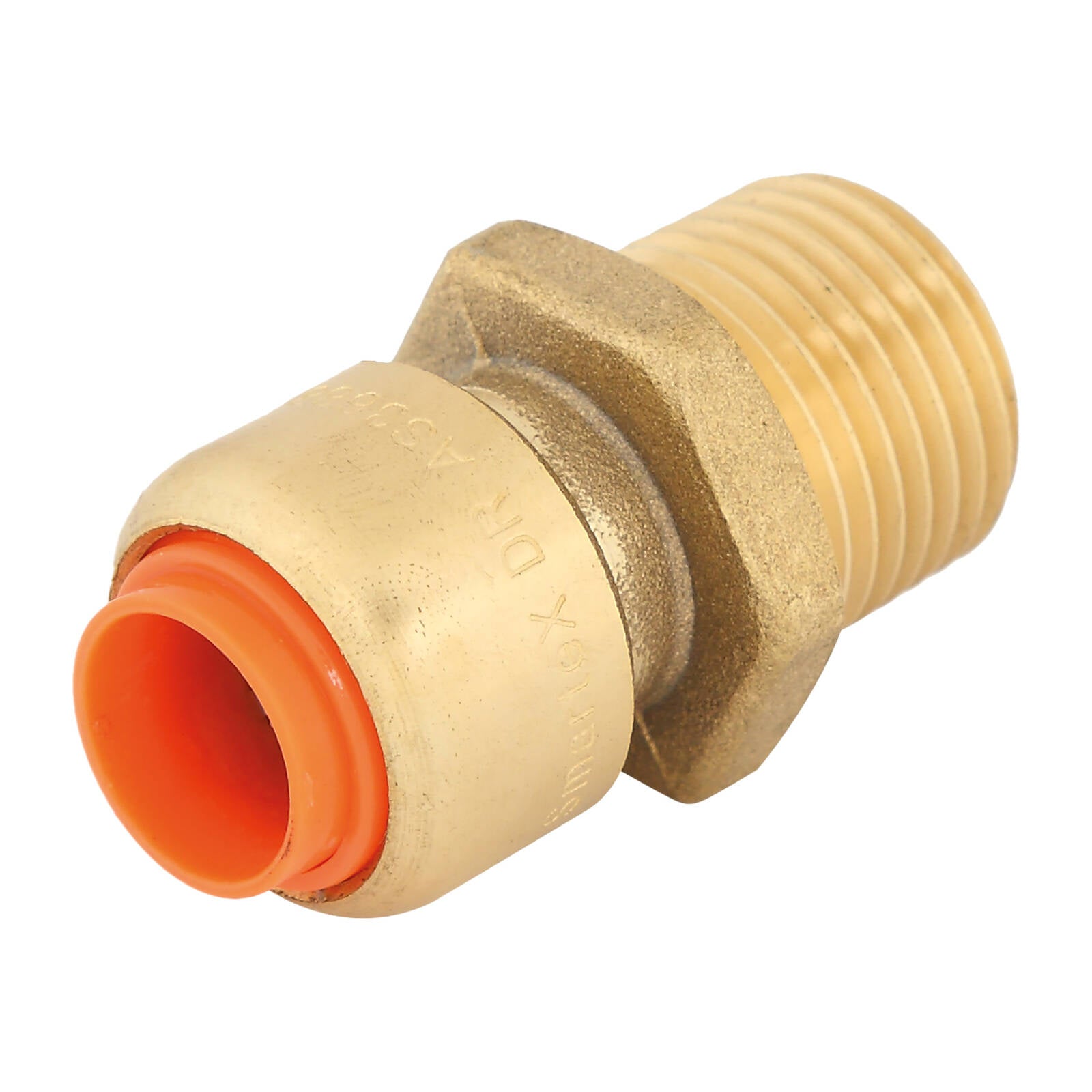 SmarteX-COPPER 15 x 15mm Push-Fit Male Connector - Lead Free Brass