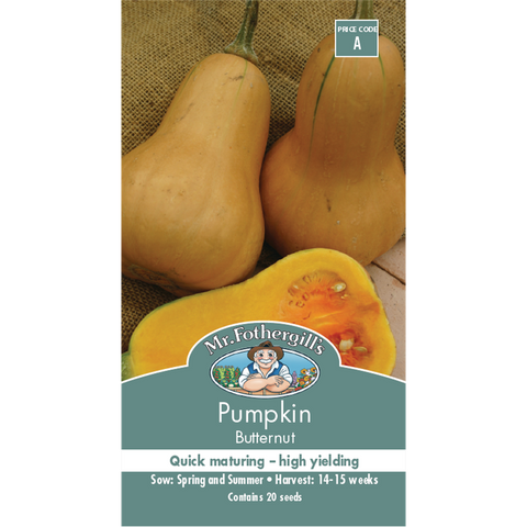 Mr Fothergill Butternut Pumpkin Seeds 75mm Orange High Yield - SuperSaverAU - view 1