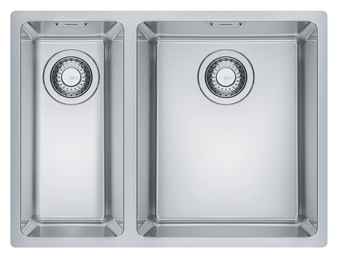 Franke Maris sink with small bowl left, 24L main and 10L small - 18/10 stainless steel - MRX260-34/19SBL