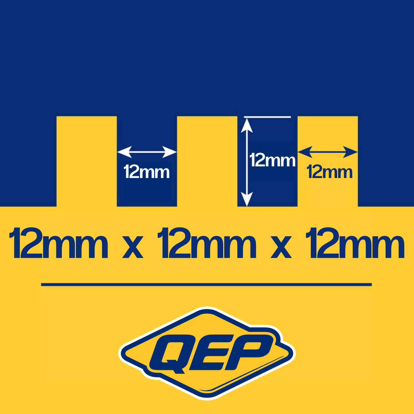 QEP 12mm Square Notch Stainless Steel Tiling Trowel 280 x 115mm