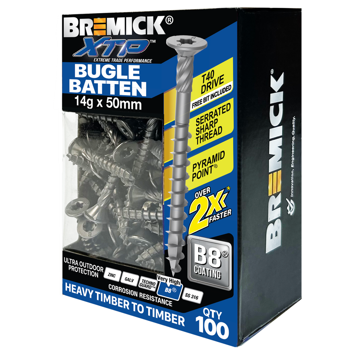 Bremick XTP Bugle Batten 14g x 50mm T40 B8 - 100 Pack - Fast Installation - SuperSaverAU - view 1