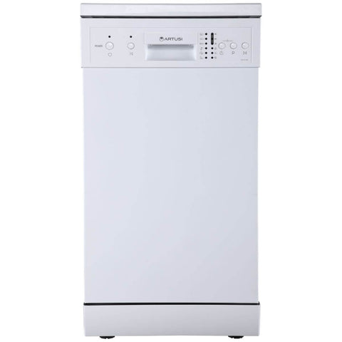 Artusi 45cm Freestanding Dishwasher 9 Place Settings - White, Half Wash, 6 Programs - ADW4501W
