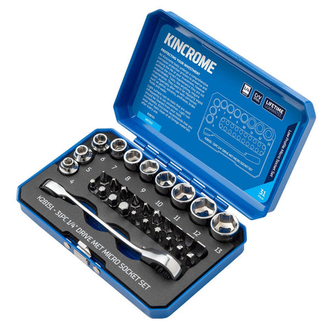Kincrome 31 Piece 1/4 Drive Metric Micro Socket Set - Compact - Durable - SuperSaverAU - view 1