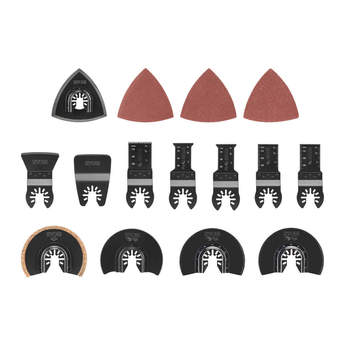 Ryobi 15 Piece Multi Tool Accessory Set Sanding Sheets and Blades RMTB152