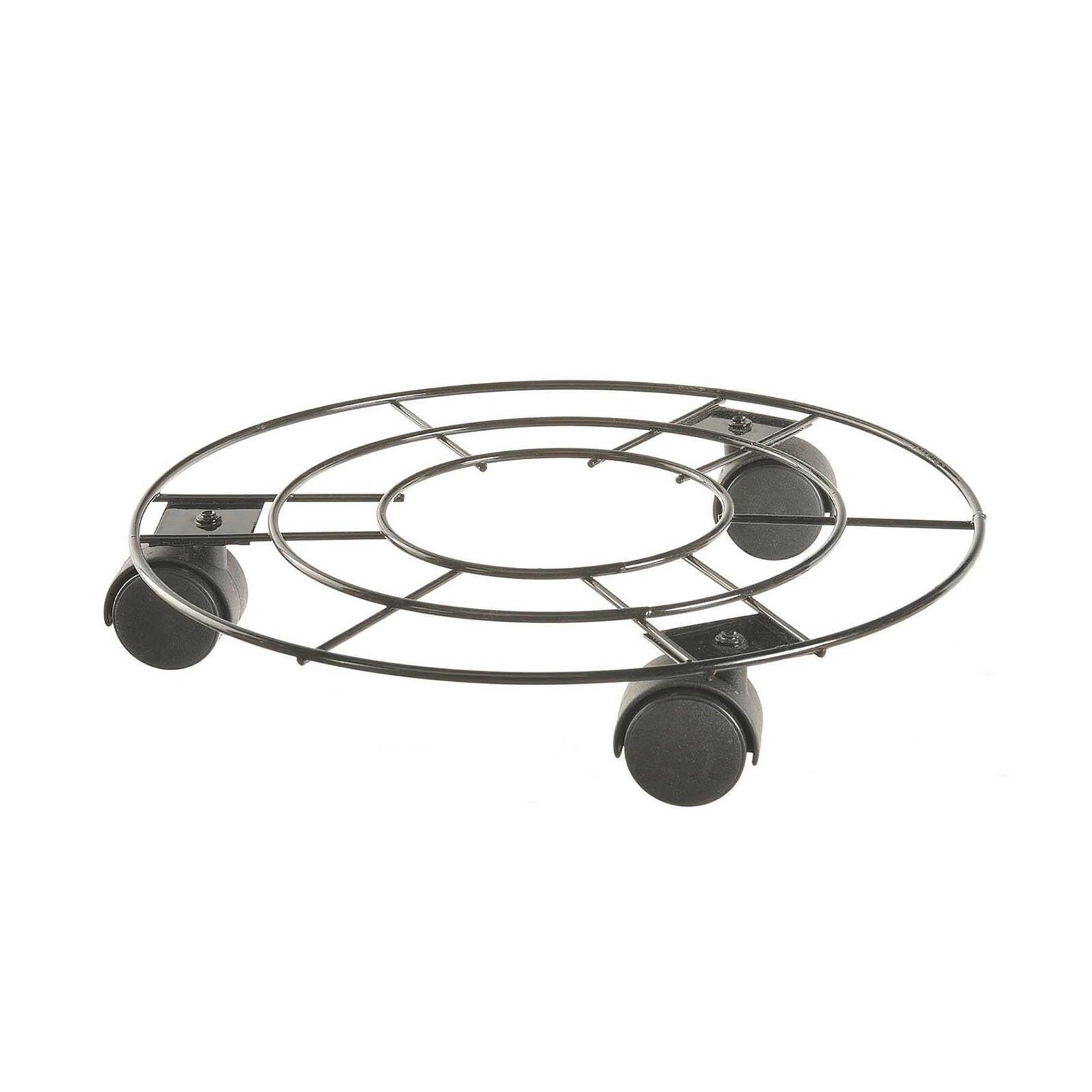 Eden 30cm Round Pot Plant Trolley Black 30kg