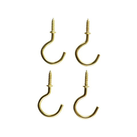Everhang Brass Plated Cup Hook 18mm 5kg - 4 Pack