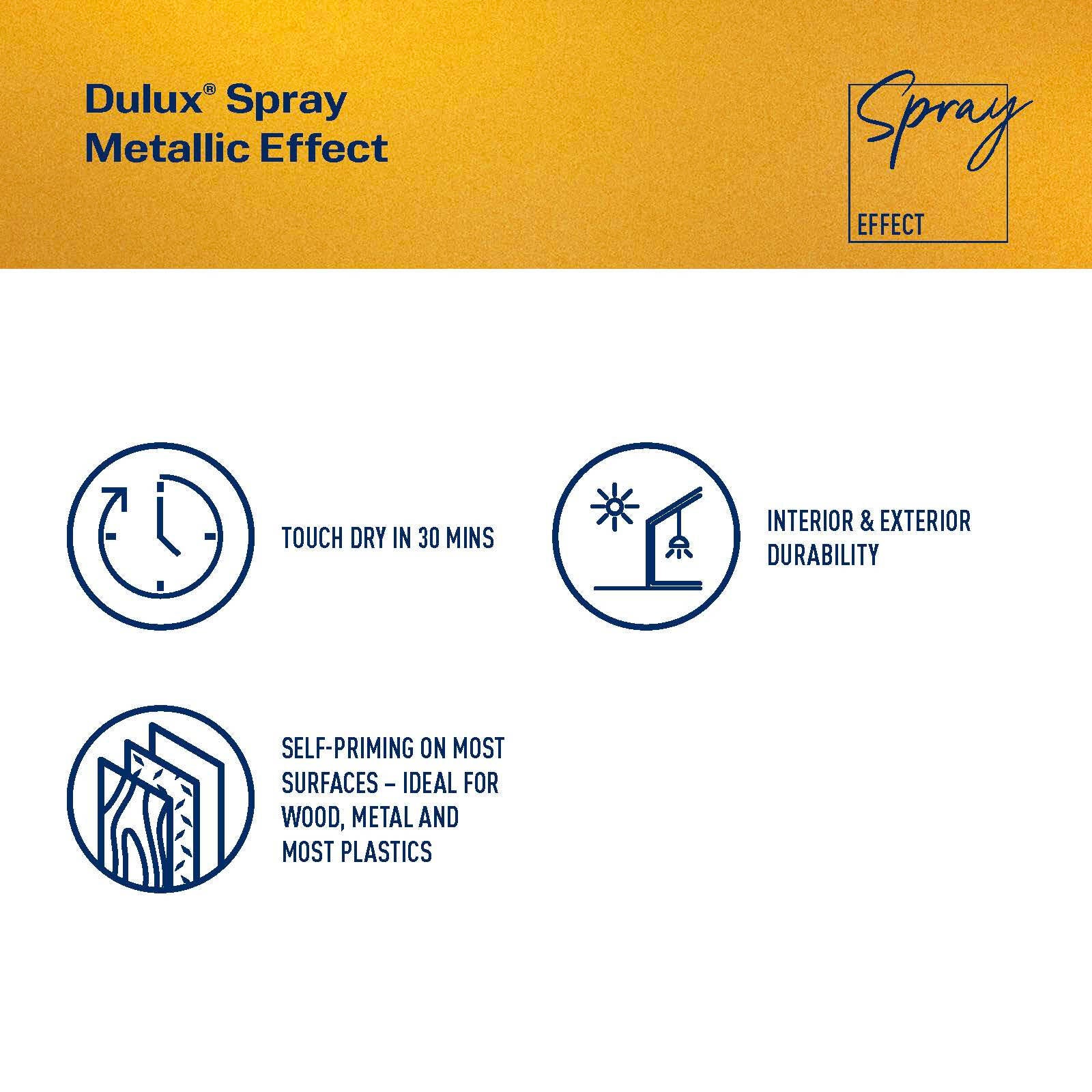 Dulux Effects 325g Gold Metallic Spray Paint for Wood, Metal & Craft