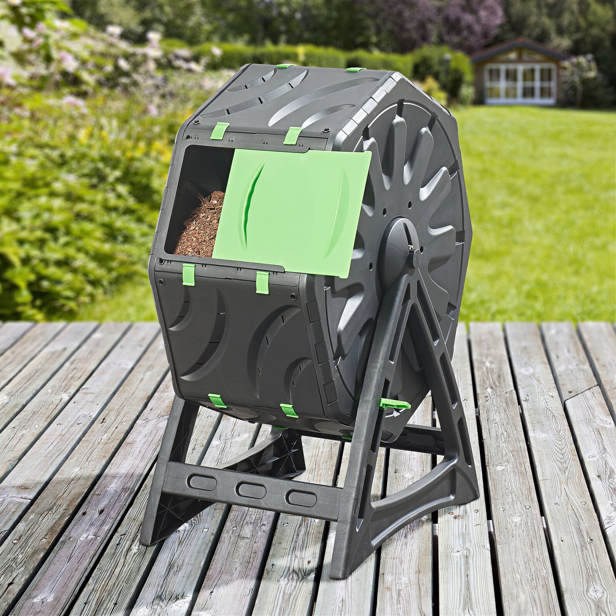 Saxon 65L Compost Tumbler, Rotating Polypropylene Compost Bin