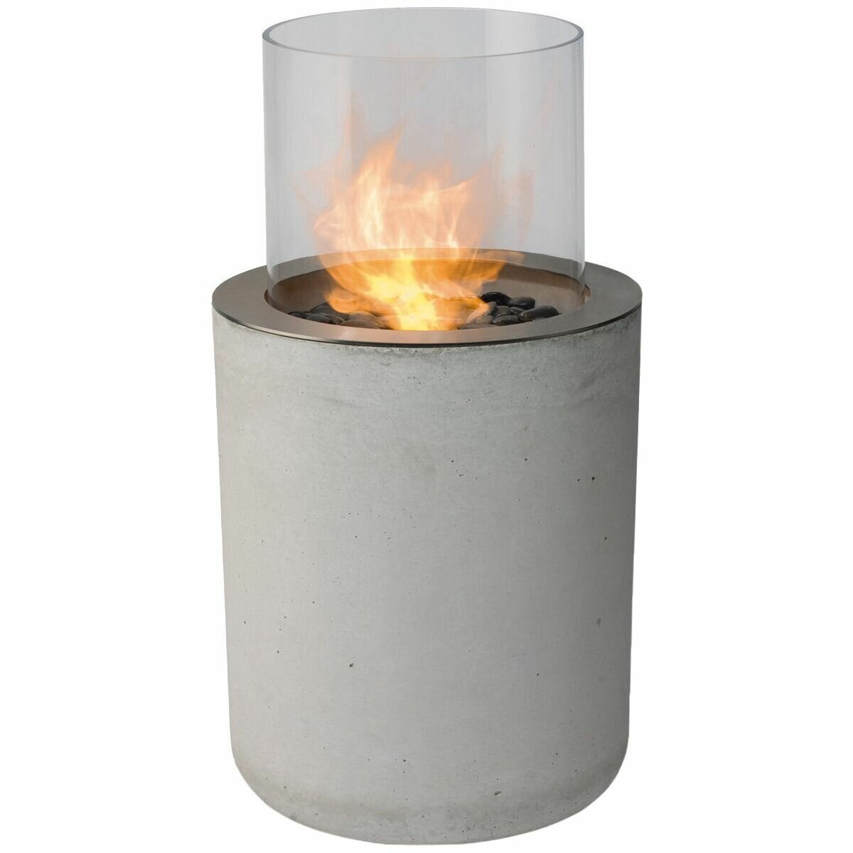 Planika Jar Commerce Bio-Ethanol Patio Heater - Concrete Base, Glass Cylinder, 6.5 Hour Burn Time - JARCOM