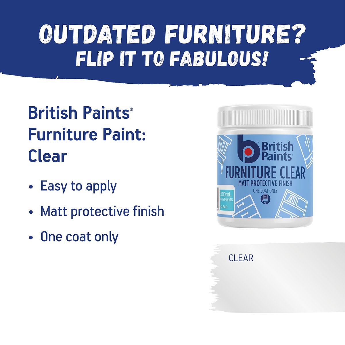 British Paints Clear Matt Protective Furniture Paint