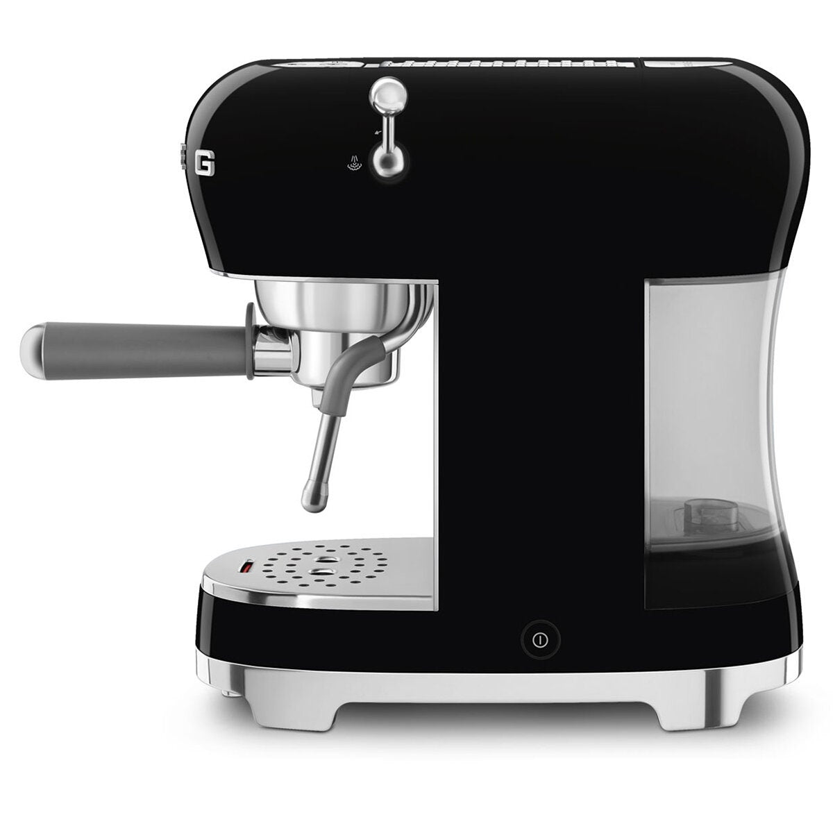 Smeg 50s Style Espresso Coffee Machine - 15 Bar, ThermoBlock, Steam Wand, Black - ECF02BLAU