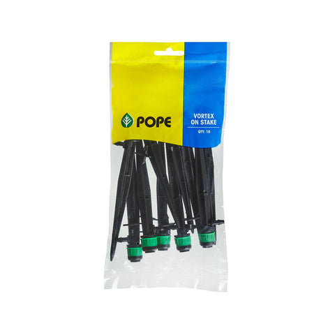 Pope Vortex 360 Spray on Stake 10 Pack - Black Polypropylene, 78 L/h, 18m, Above Ground