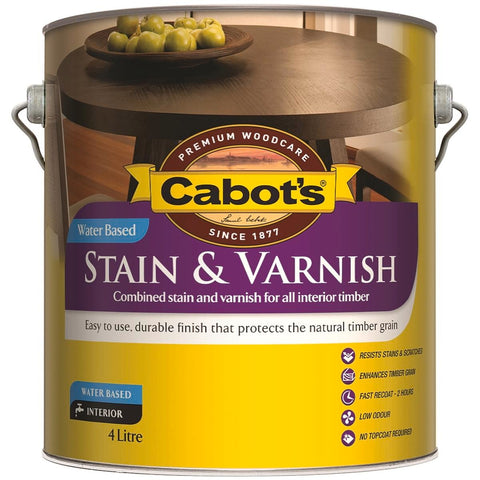 Cabot S Water Based Stain and Varnish - 4L - Clear - SuperSaverAU - view 1