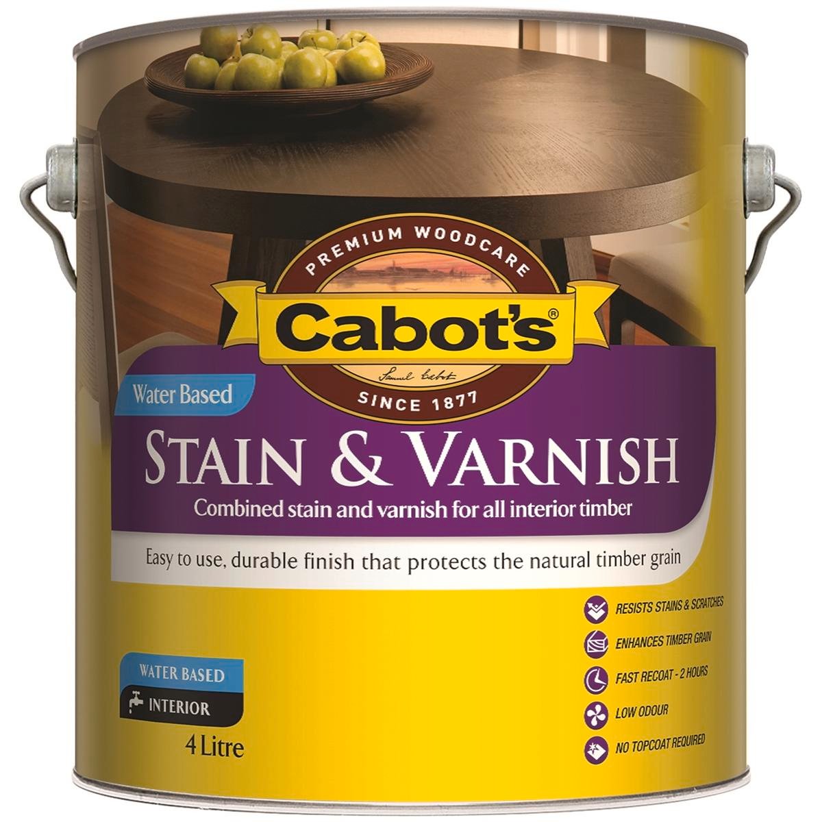 Cabot's 4L Tint Base Water Based Stain and Varnish Satin