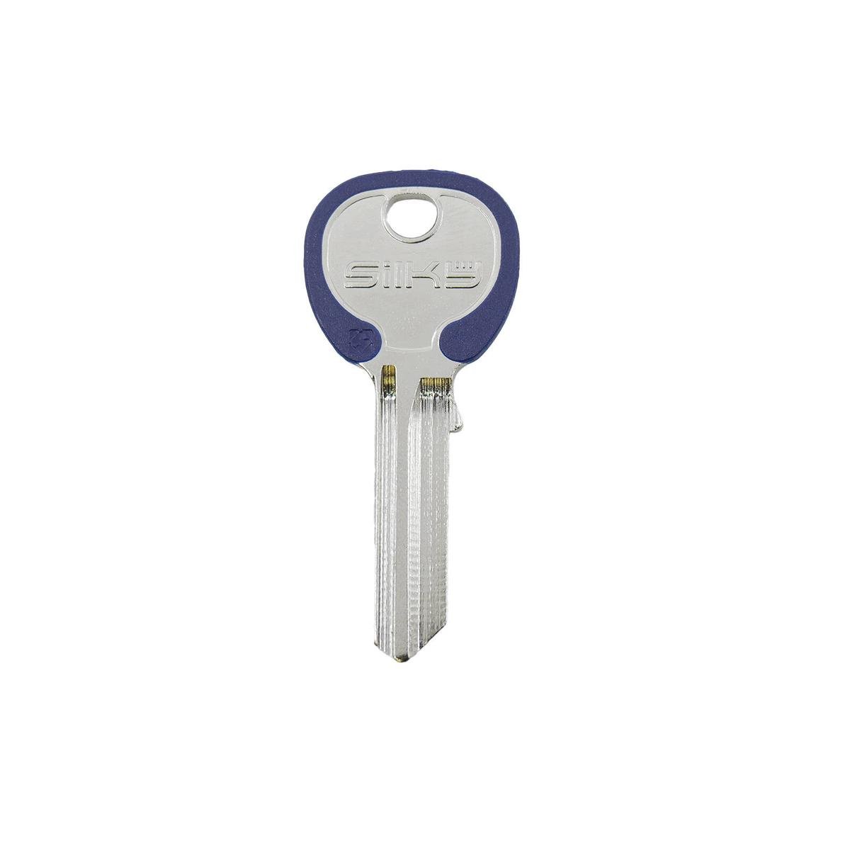 EHI LW4 Blue Specialty Silky Key, Nickel Plated Brass & Rubber, for Key Cutting