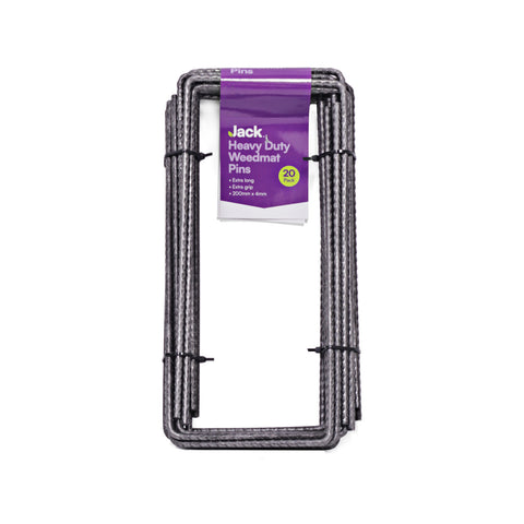 Jack 200 x 90 x 4mm Galvanised Heavy Duty Weedmat Pins 20 Pack