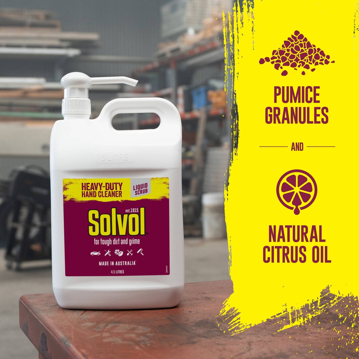 Solvol Citrus Liquid Hand Cleaner 4.5L - Heavy-Duty Industrial Use - SuperSaverAU - view 5