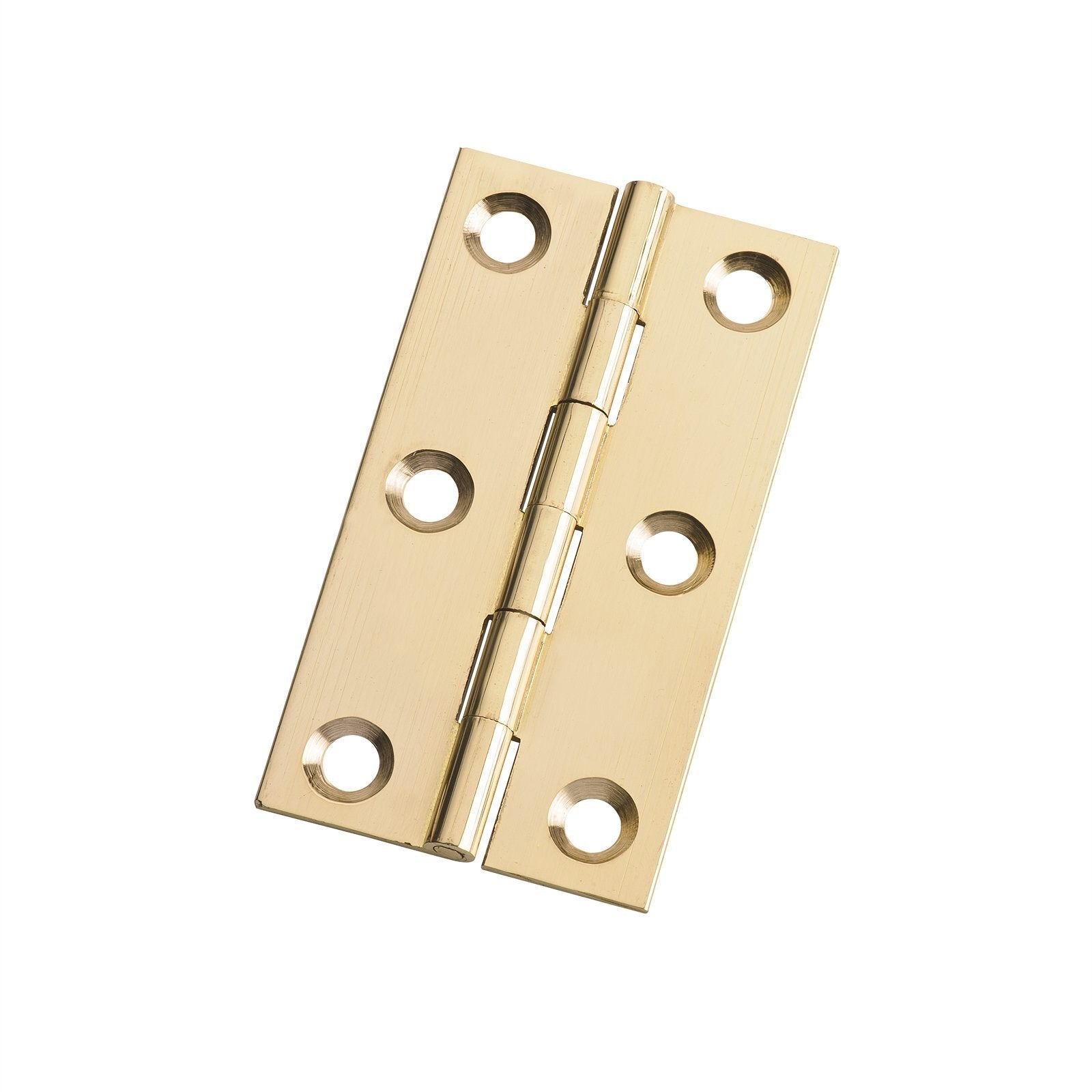 Lane 65 x 35 x 1.2mm Solid Brass Fixed Pin Butt Hinge, Indoor & Outdoor, 2 Pack