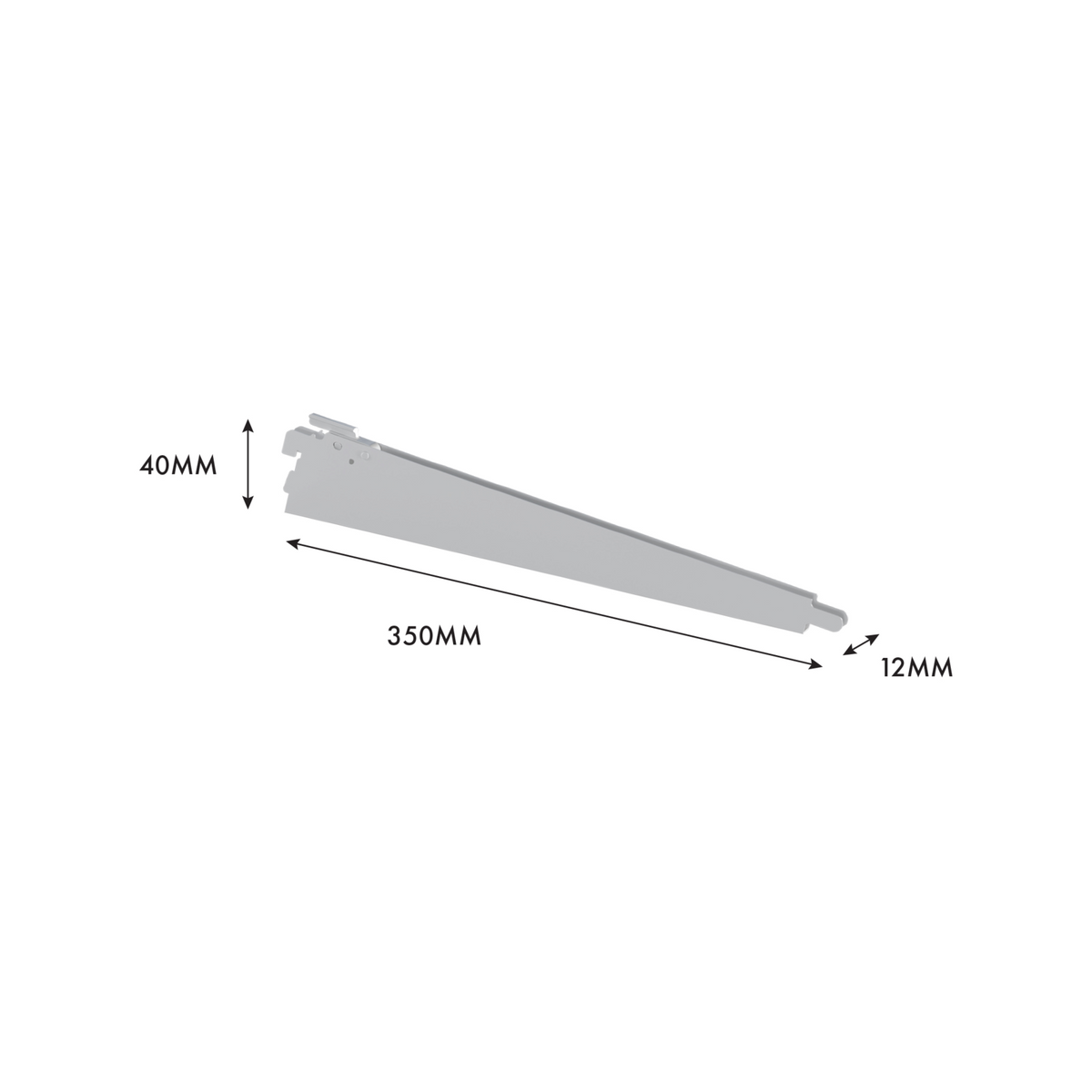 Flexi Storage Home Solutions 350mm White Steel Double Slot Wire Shelf Bracket