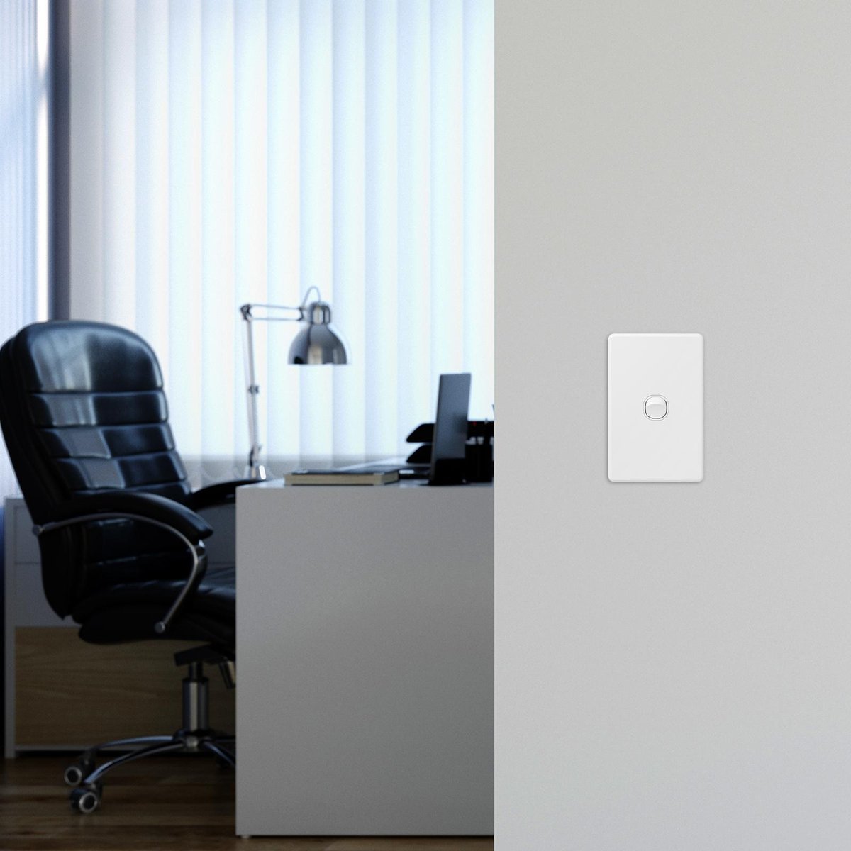 Deta X6 White Single Vertical Switch - 1 Gang - Polycarbonate - Durable - SuperSaverAU - view 3