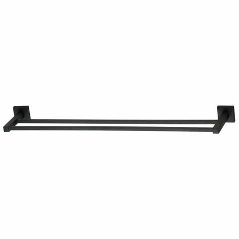 Mondella Rococo 620mm Matte Black Double Towel Rail Zinc