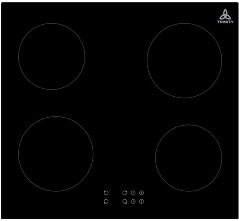 Trinity 60cm 4 Zone Induction Cooktop - Black Ceramic Glass, 9 Power Levels, Touch Controls - TRI64-64N05T