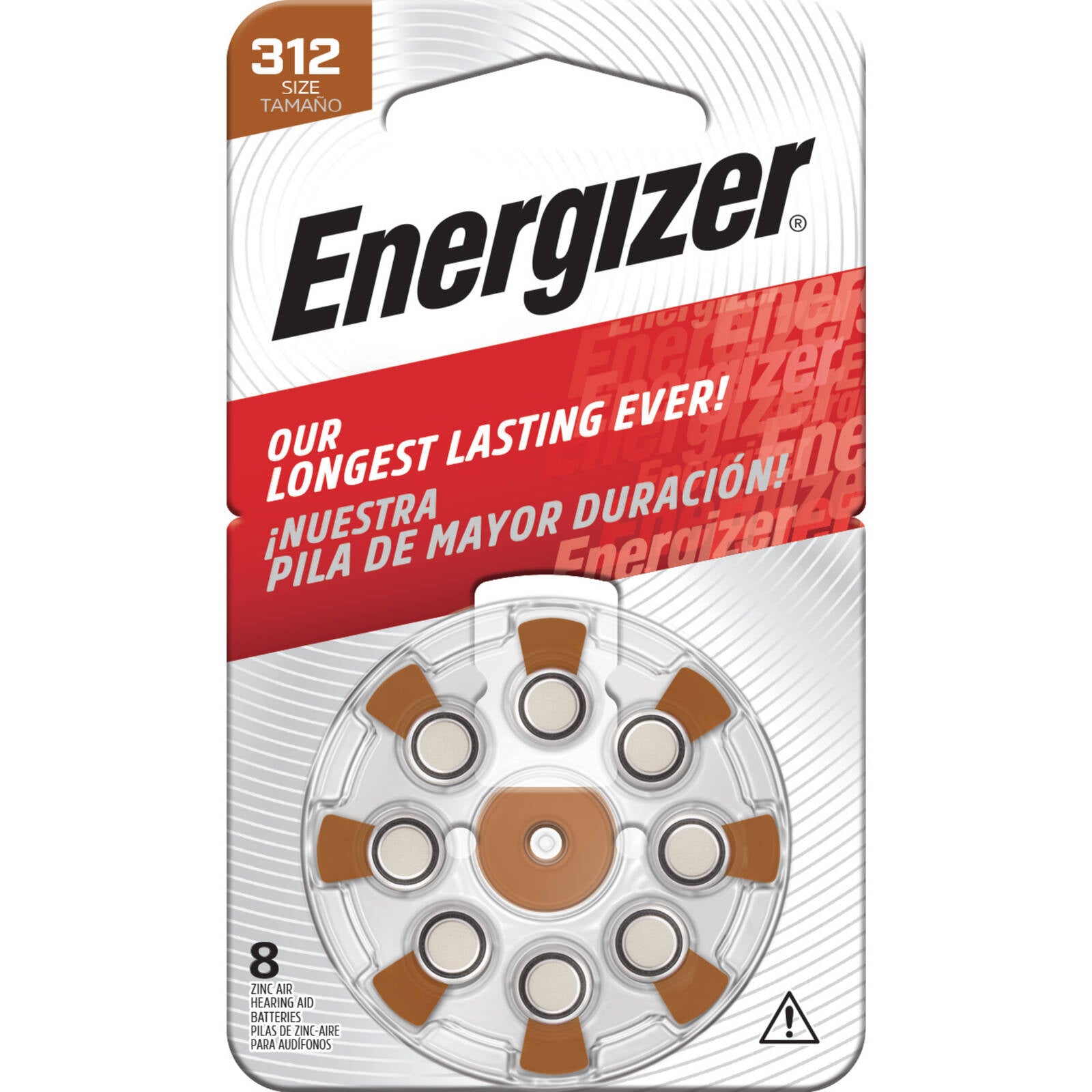 Energizer AZ312 Hearing Aid Batteries 8 Pack