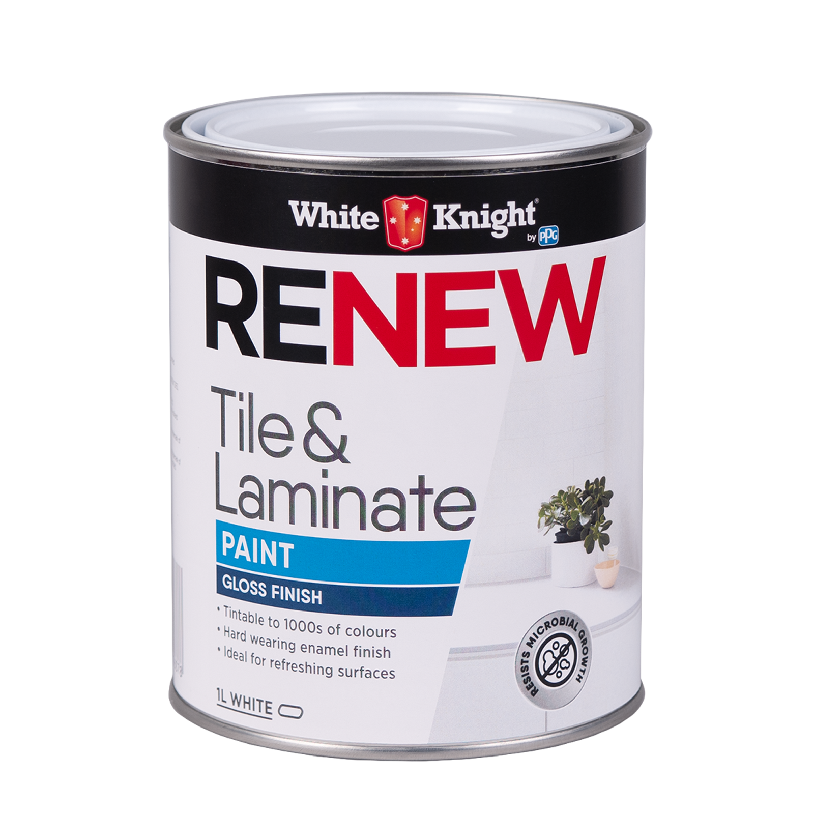 White Knight Renew Tile & Laminate Paint White Gloss 1L