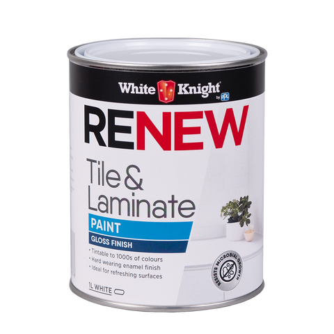 White Knight Renew Tile & Laminate Paint White Gloss 1L