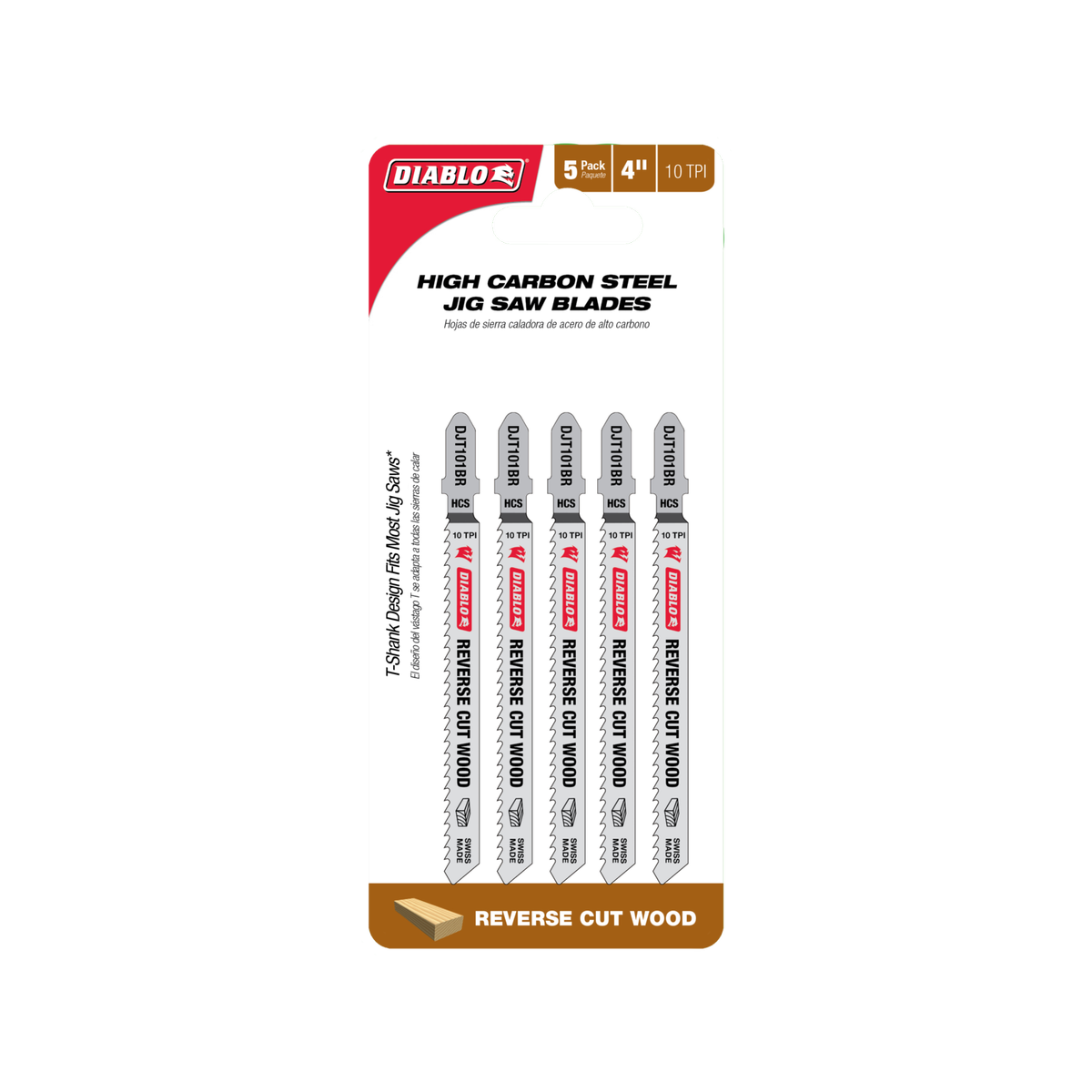 Diablo 100mm High Carbon Steel Jig Saw Blade - Reverse Cuts - 5 Pack - SuperSaverAU - view 1
