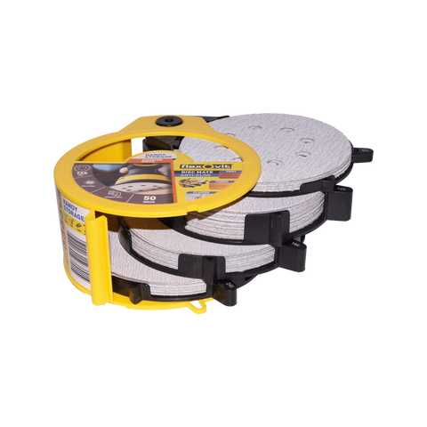 Flexovit 125mm 8 Hole Round Orbital Sandpaper Disc - 50 Pack for 125mm Sanders