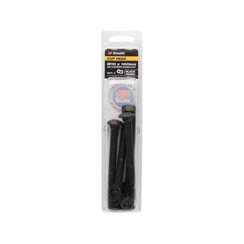 Zenith M10 Black Cup Head Bolt - 100mm - 2 Pack - Durable Fastening Solution - SuperSaverAU - view 1