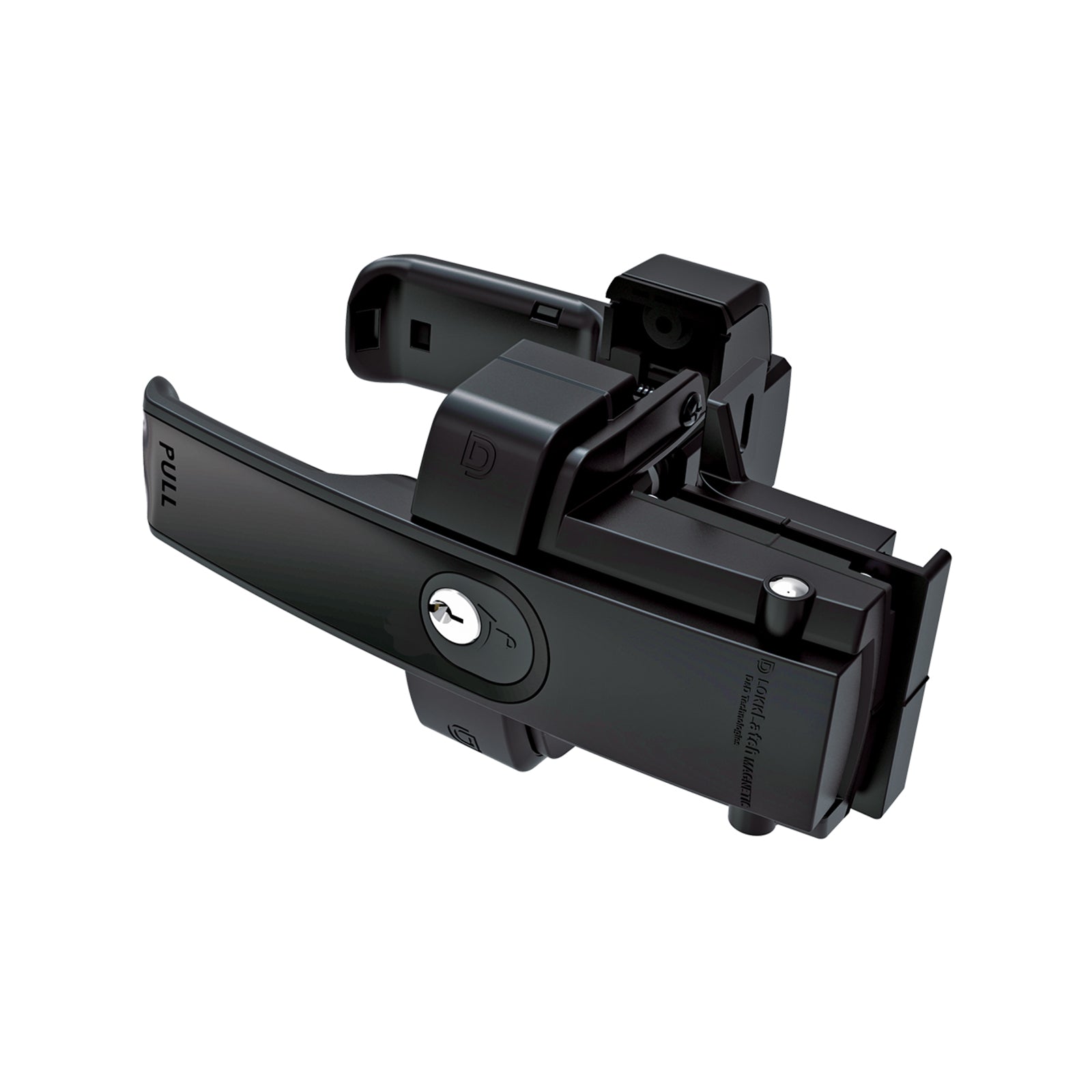 D&D Technologies LokkLatch Magnetic Gate Lock, Black, Key Lockable Both Sides, Engineered Polymer