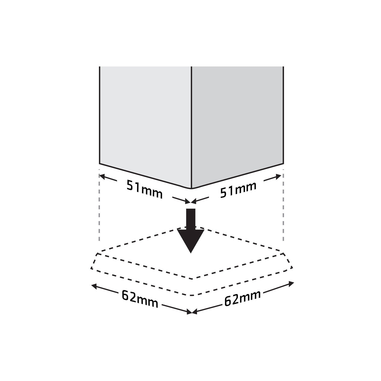Surface Gard 51 x 51mm Brown Square Rubber Base Castor Cups - 4 Pack