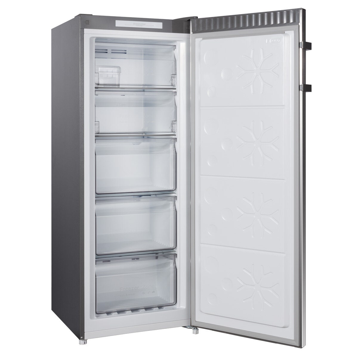 CHiQ 166L Hybrid Upright Freezer - Stainless Steel, Frost Free, Multi Air Flow, Reversible Door - CSH165NSS