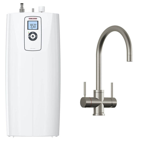 Stiebel Eltron Hot 2.6 Premium boiling water tank with 3-in-1 brushed nickel tap - 6 star rating - 208000