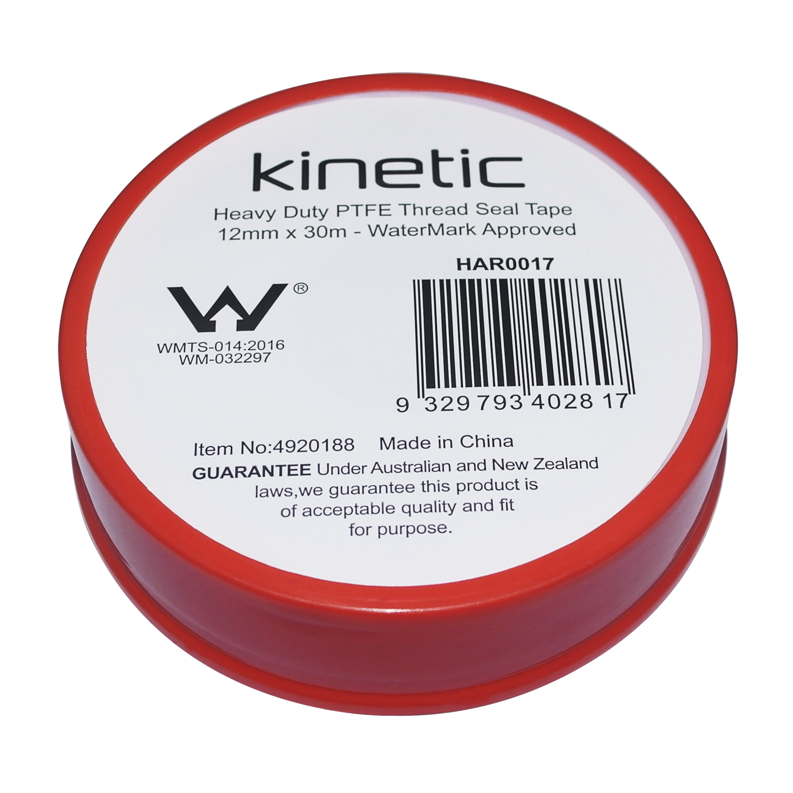 Kinetic 12mm x 30m Pink Premium Heavy Duty Thread Seal Tape, PTFE