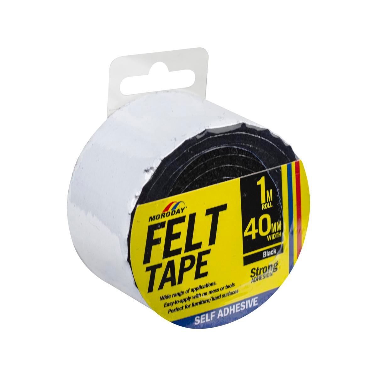 Moroday 40 x 3mm x 1m Black Felt Scratch Saver Self Adhesive Tape