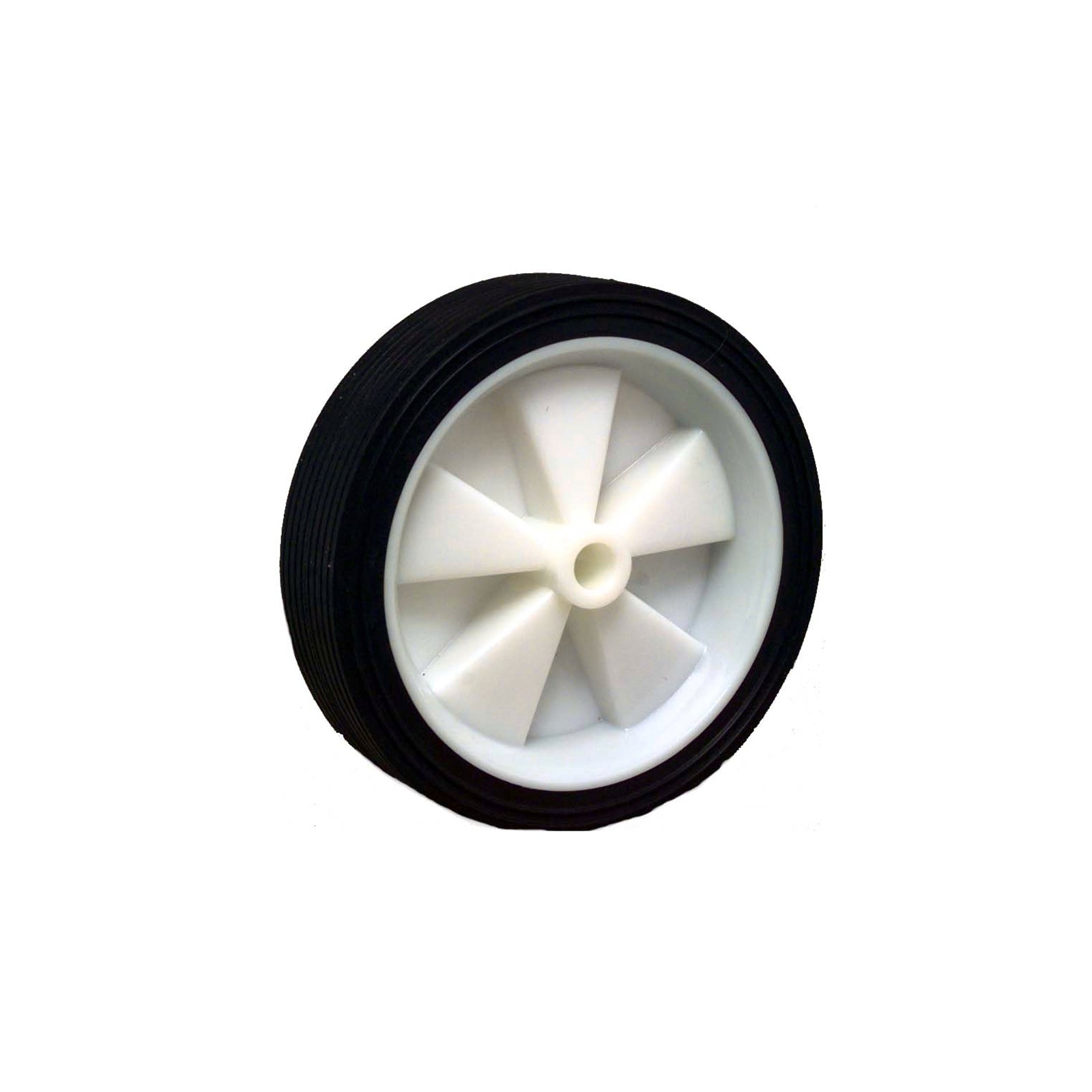 Move It 150mm Black Rubber Tyre with White Plastic Centre, Solid, 50kg Load