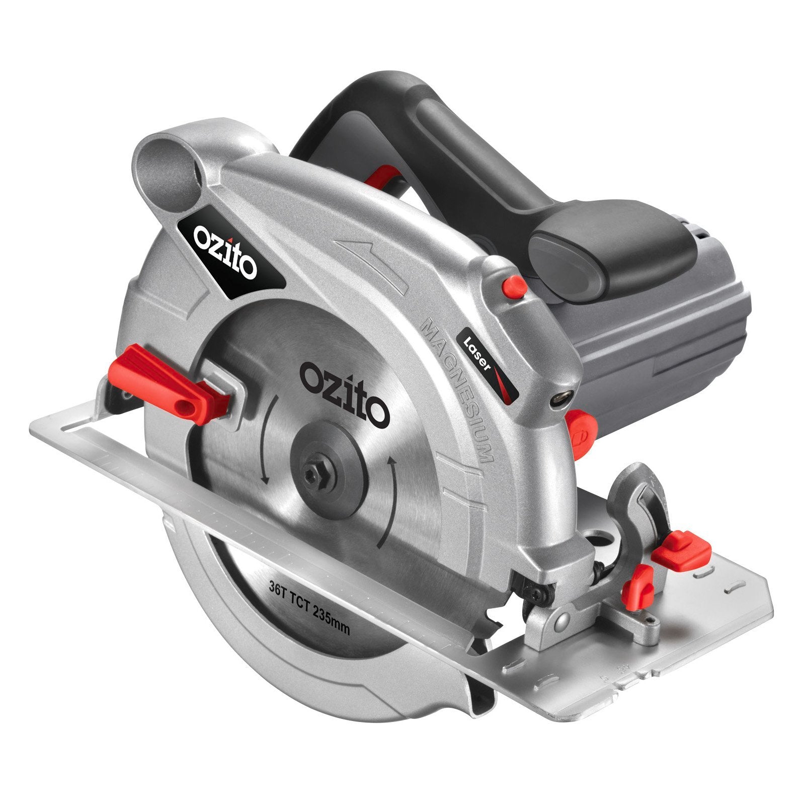 Ozito 2000W 235mm Corded Circular Saw CSL-235 - Laser Guided, 85mm Cut Depth