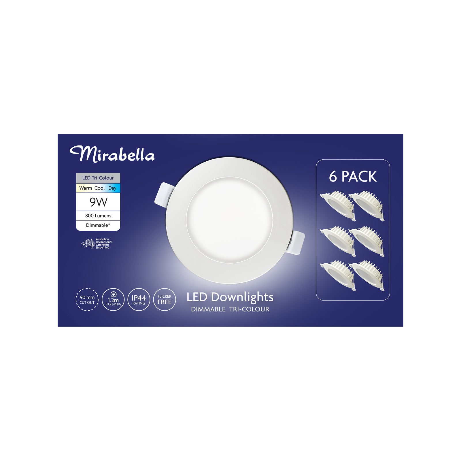 Mirabella 9W 800lm LED Downlights - 6 Pack