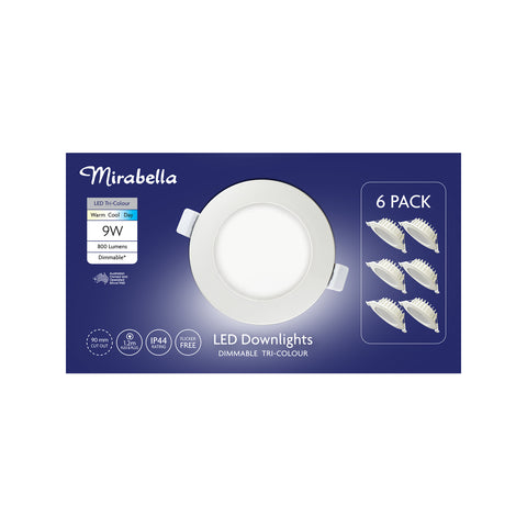 Mirabella 9W 800lm LED Downlights - 6 Pack