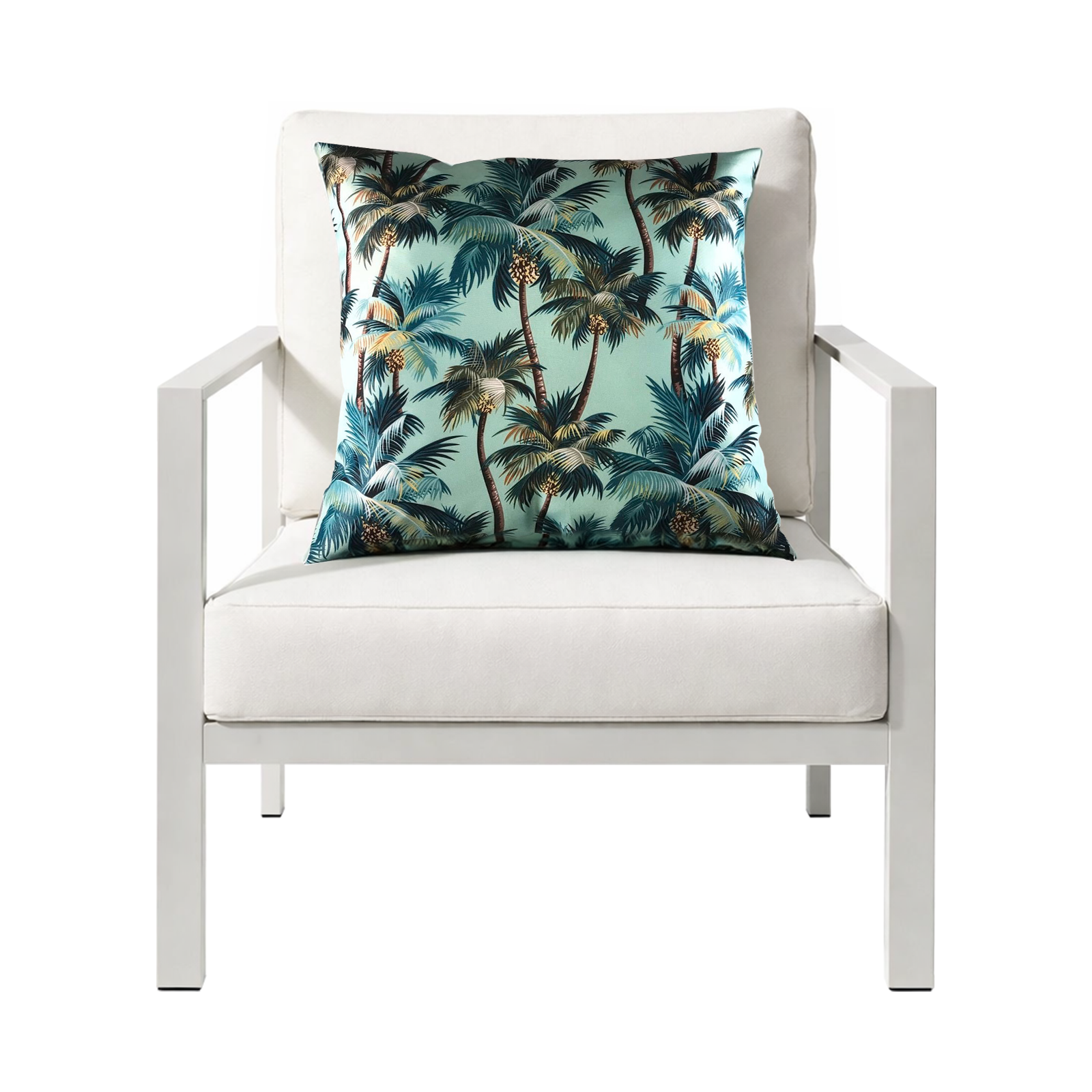 Mojo 45cm L.A. Palm Blue Polyester Cushion Cover Tropical Print