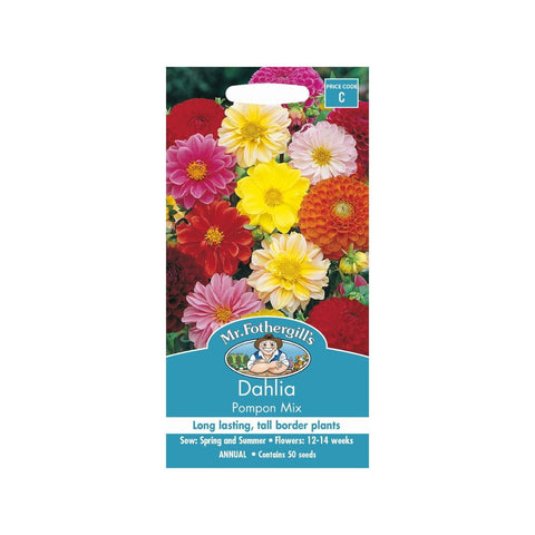 Mr Fothergill S Dahlia Pompon Mix Seeds - 75mm - Easy To Grow - Colourful - SuperSaverAU - view 1